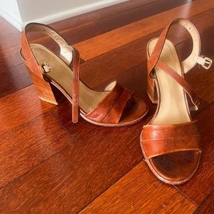 Stuart Weitzman brown chunky heeled sandal